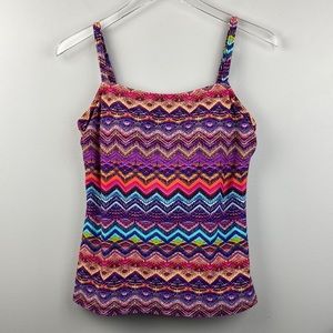 Beach Diva Tankini Top Sz 14